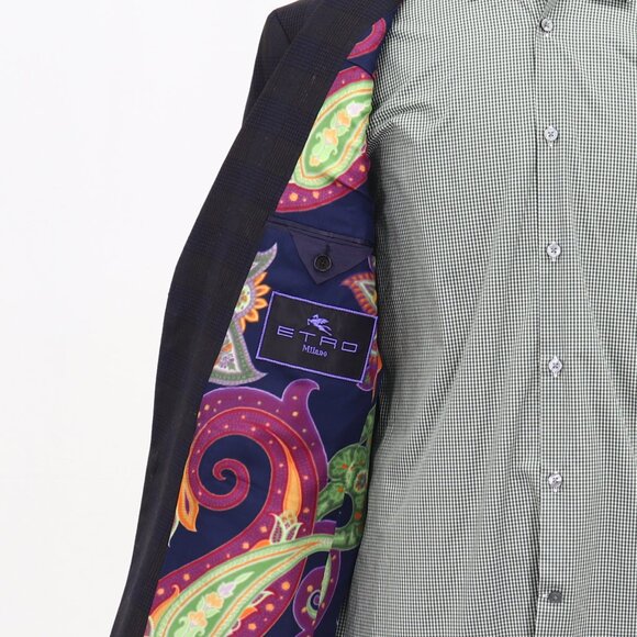 ETRO 44R Brown Check 2-Button Sport Coat Blazer Jacket T333 - Picture 9 of 11